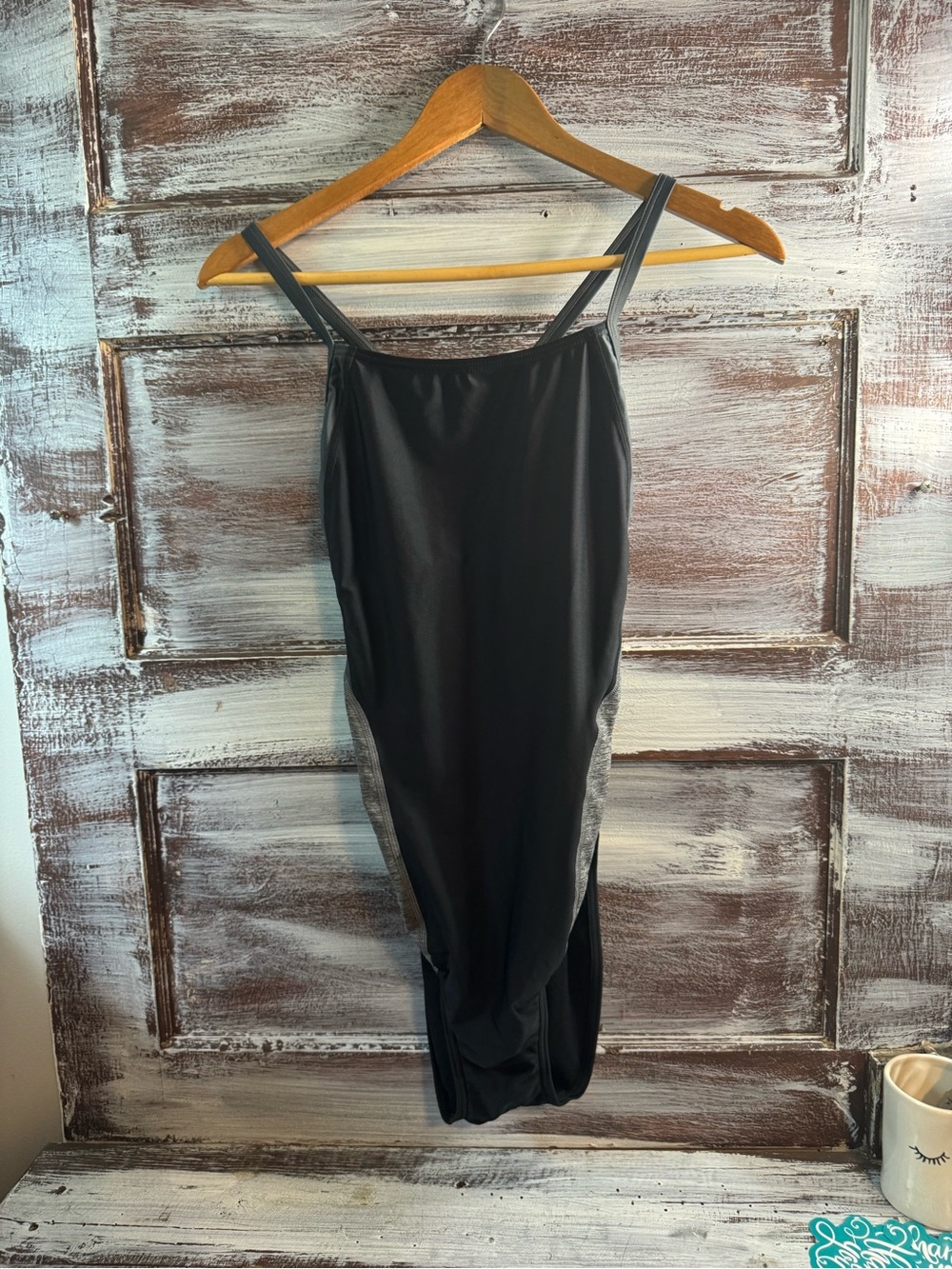 Speedo Black Slim-Strap One-Piece Swimsuit